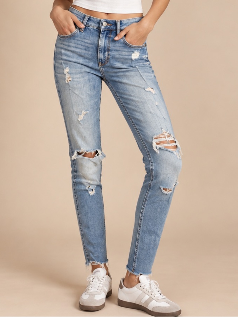 Hollister High Rise Super Skinny Distressed Jeans W23 L30 Y2K